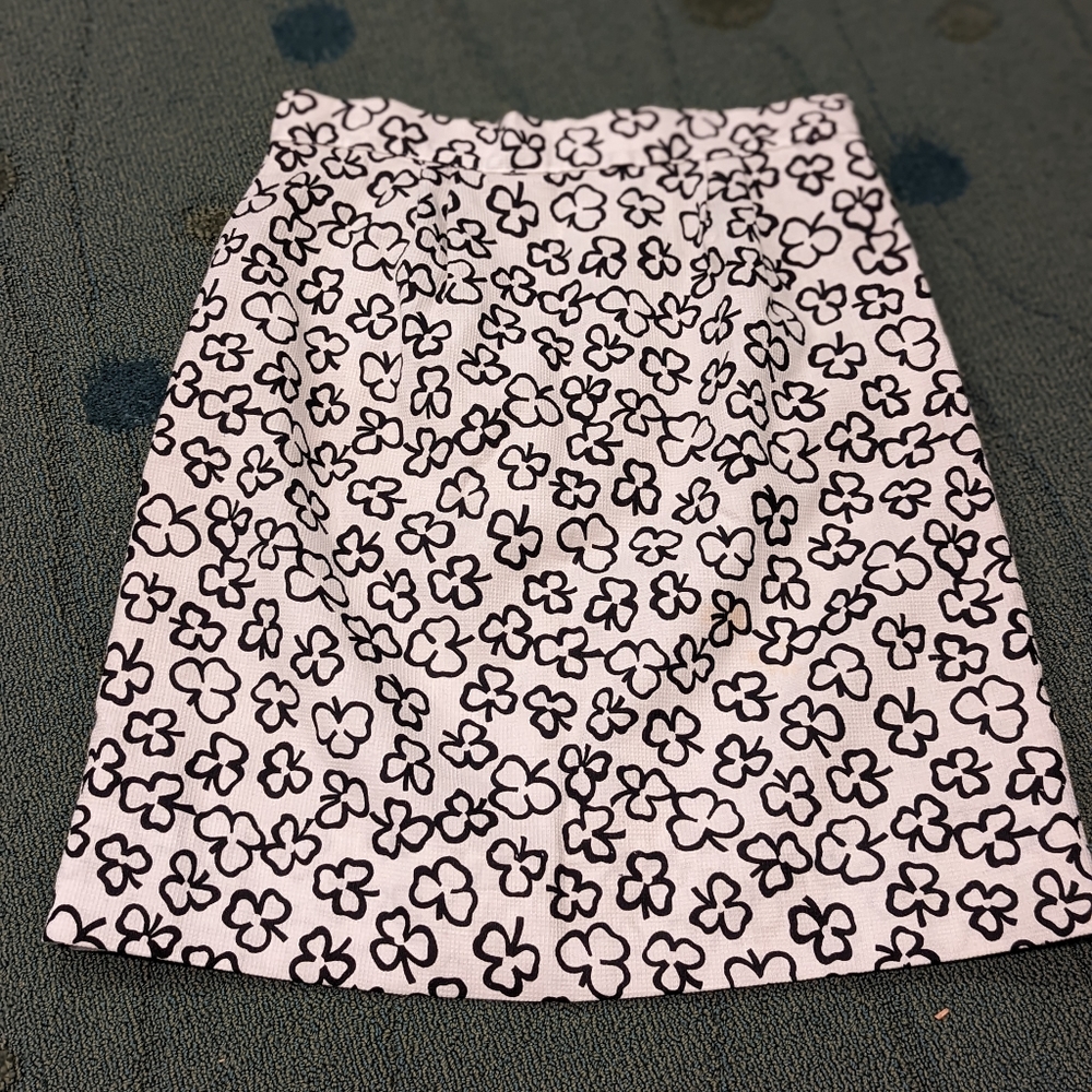 Retro black and white clover mini skirt size 14 petite kids fits adult small